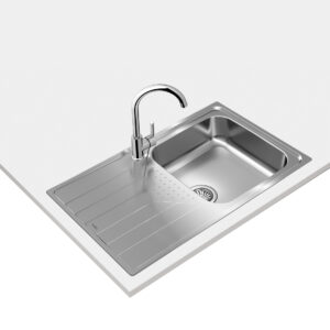 Polished drop-in sink